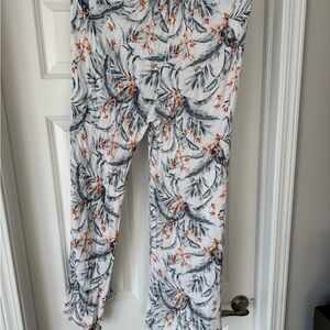 Rip Curl Floral Wide Leg Pants - White and Orange
